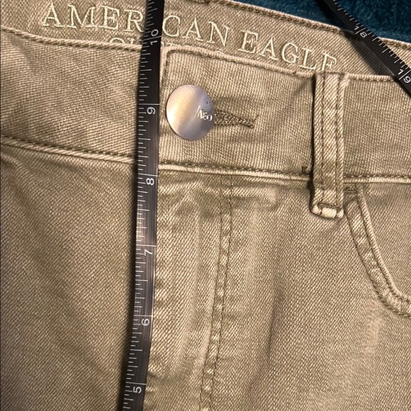 American Eagle Outfitters GREEN Hi-Rise Shortie Denim Shorts size 8 - Picture 12 of 12